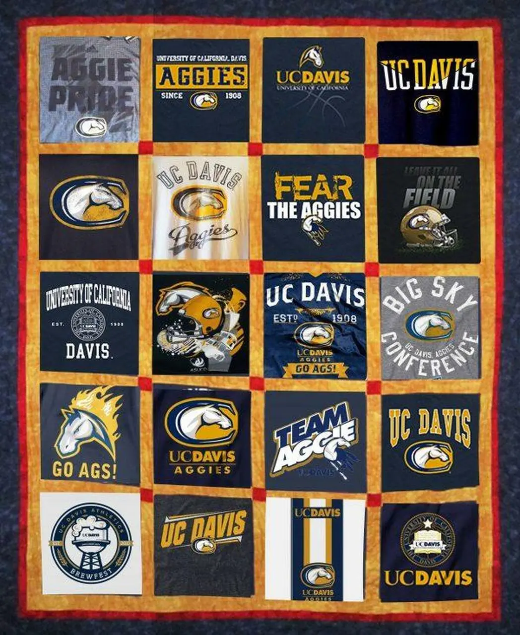 Uc Davis Aggies Quilt Blanket Lv01 Quilt and Home Decor