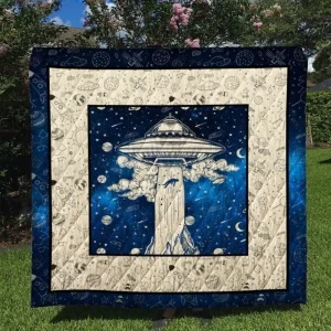 UFO Space Quilt Blanket and Home Decor