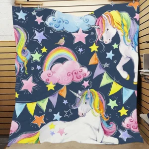 Unicorn-Rainbow Quilt and Home Decor