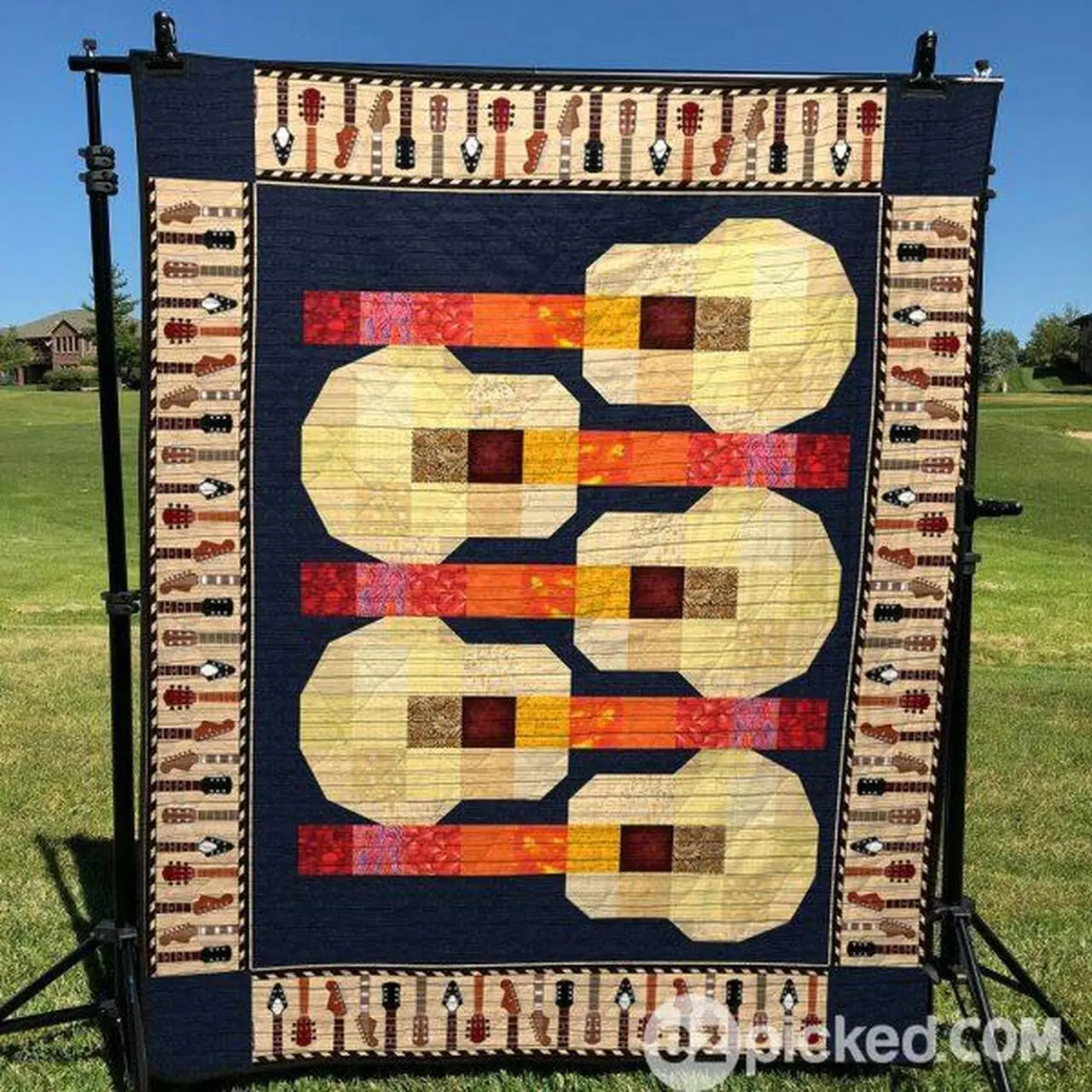 Unique Guitar Quilt Blanket Vq06 Quilt and Home Decor