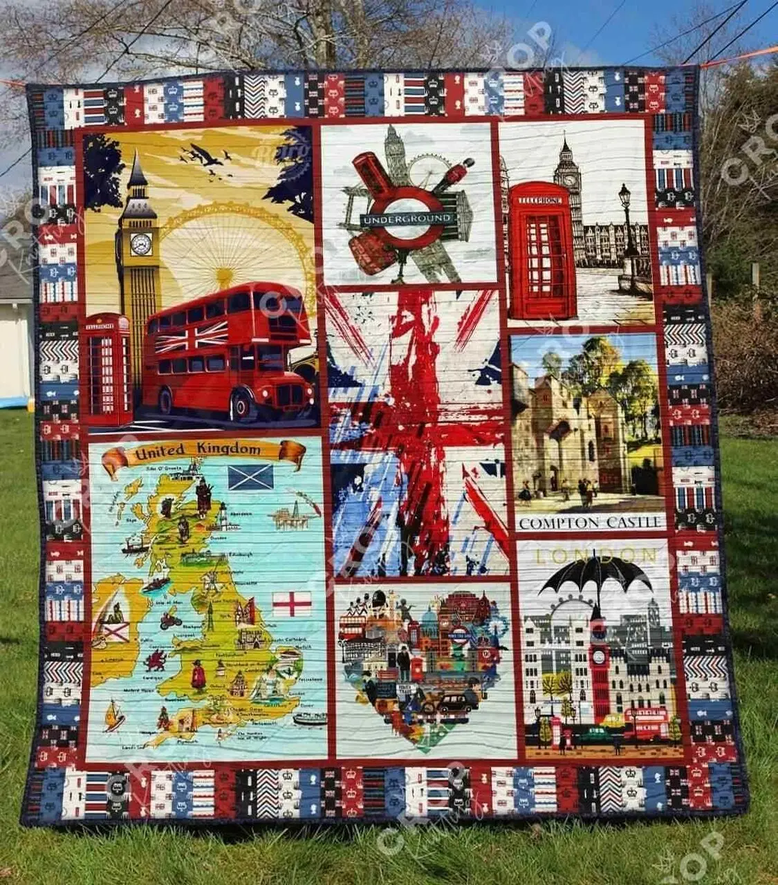 United Kingdom 3 Blanket Th1307 Quilt and Home Decor