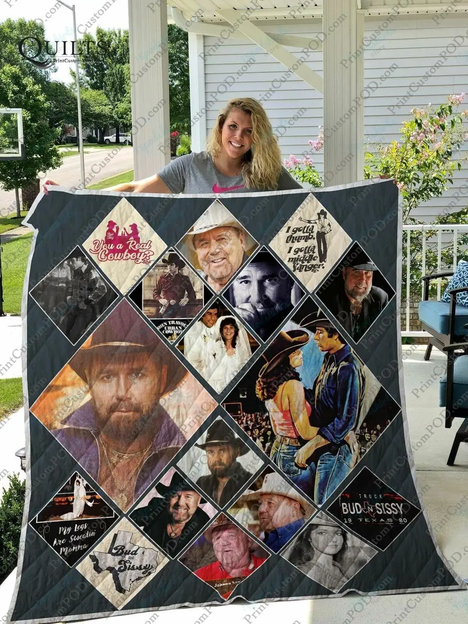 Urban Cowboy And John Lee Quilt Blanket and Home Decor