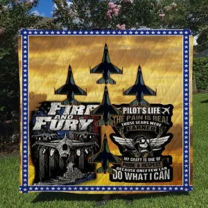 Us Air Force Patriotic Custom Quilt Blanket and Home Decor