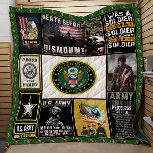 US Army 2 Veteran Quilt and Home Decor