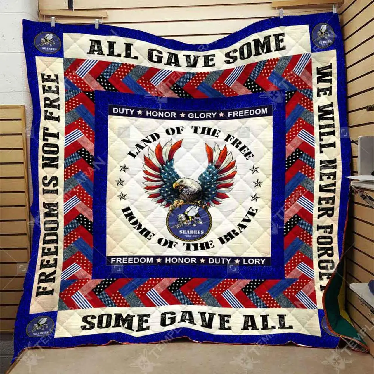 Us Navy Seabee Blanket Htt-Qhn00042 Quilt and Home Decor