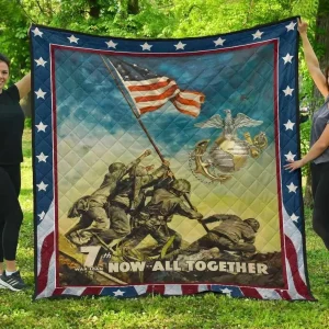 Usmc Now All Together Blanket Th0807 Quilt and Home Decor