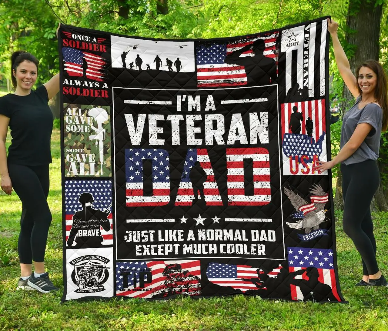 Veteran Dad Quilt Jaq1 Quilt and Home Decor
