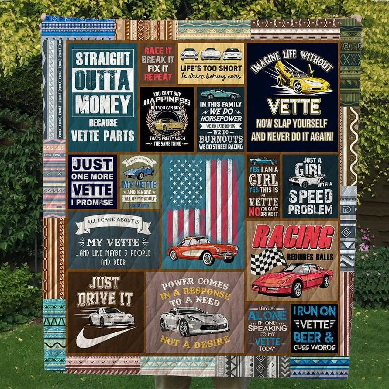 Vette V1 Quilt Blanket and Home Decor