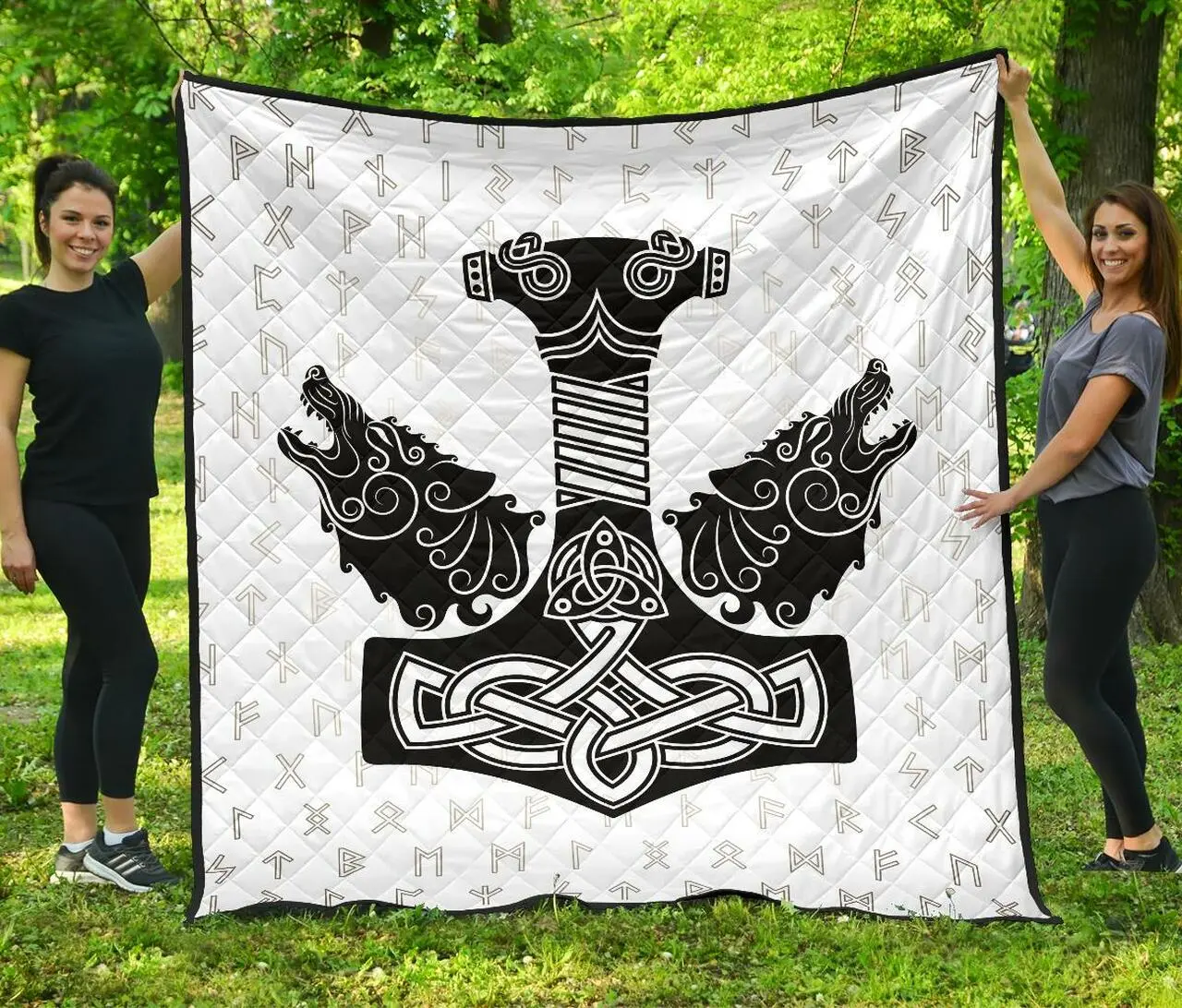 Viking Thor S Hammer Mjollnir Premium Quilt A7 Quilt and Home Decor