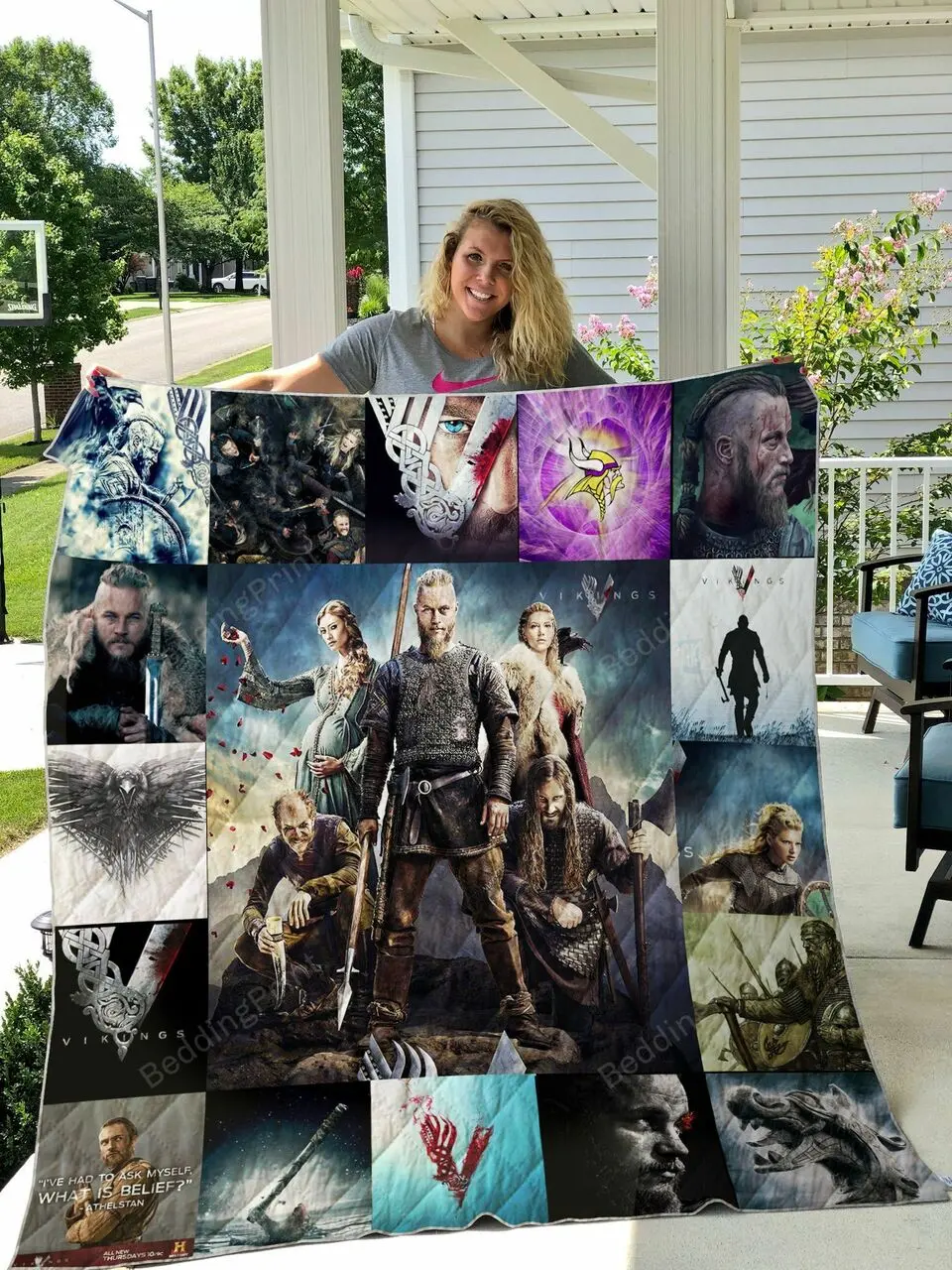 Vikings 2 Quilt Blanket and Home Decor