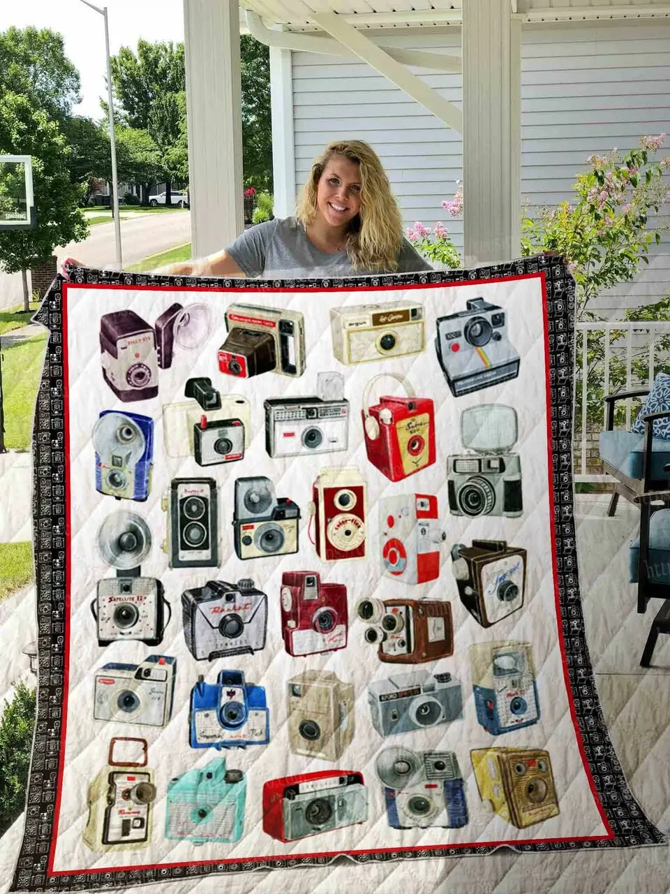 Vintage Camera Quilt Blanket Dhc1501407Vt and Home Decor