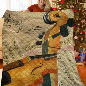 Violin JFJ14492 3D Customized Quilt 2707 and Home Decor