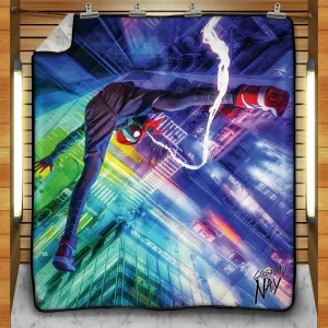 Web Slinger Miles – Signed Quilt Blanket and Home Decor