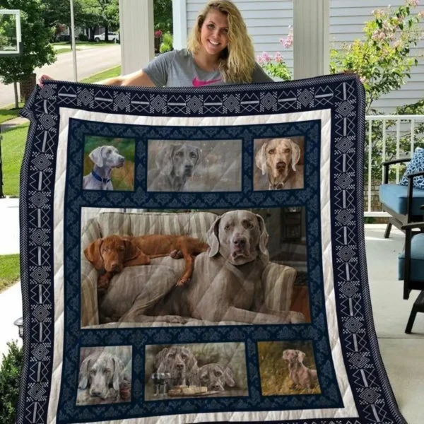 Weimaraner Qui11002 3D Personalized Customized Quilt Blanket 42 and Home Decor