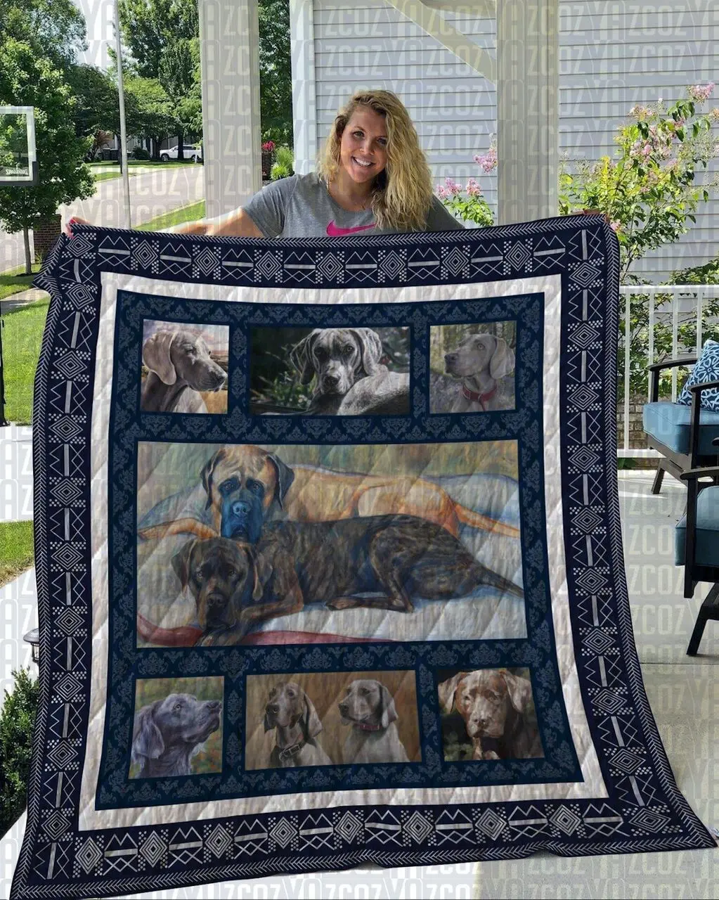 Weimaraner Quilt Blanket and Home Decor
