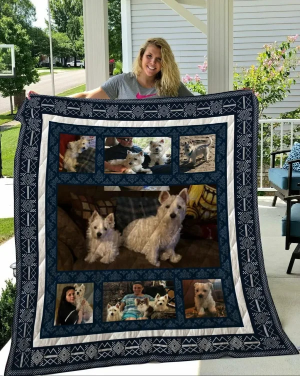West Highland White Terrier Quilt Design By Exrain and Home Decor