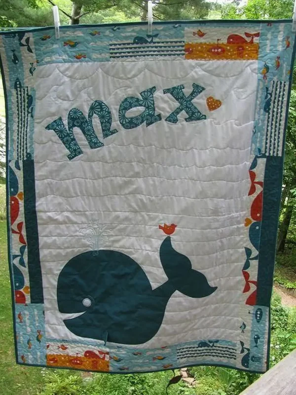 Whale Clp170649 Quilt Blanket and Home Decor