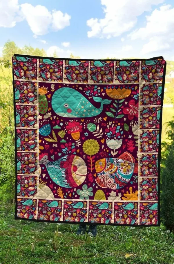 Whale Clp290673 Quilt Blanket and Home Decor