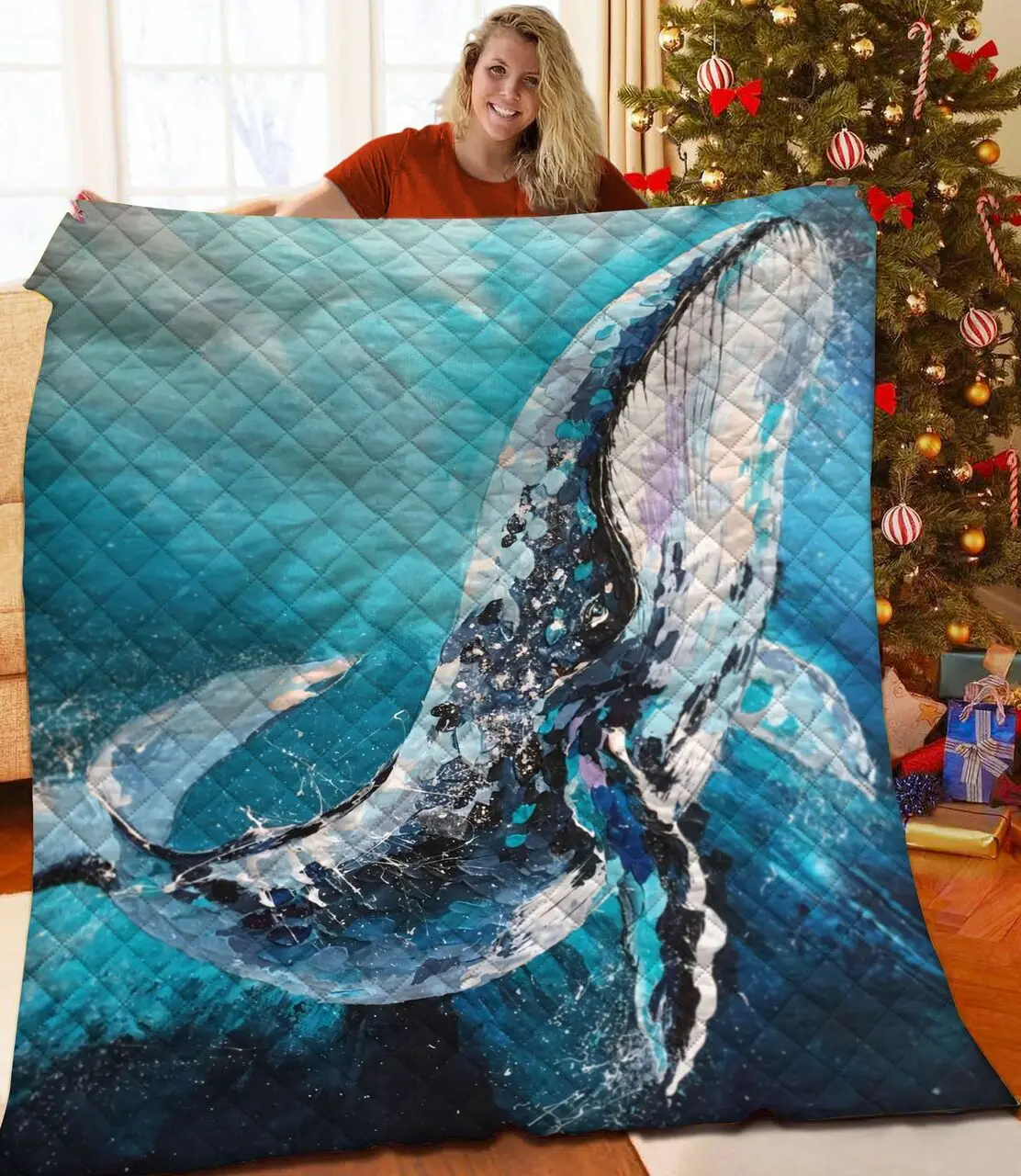 Whale JFJ14813 3D Customized Quilt 2707 and Home Decor