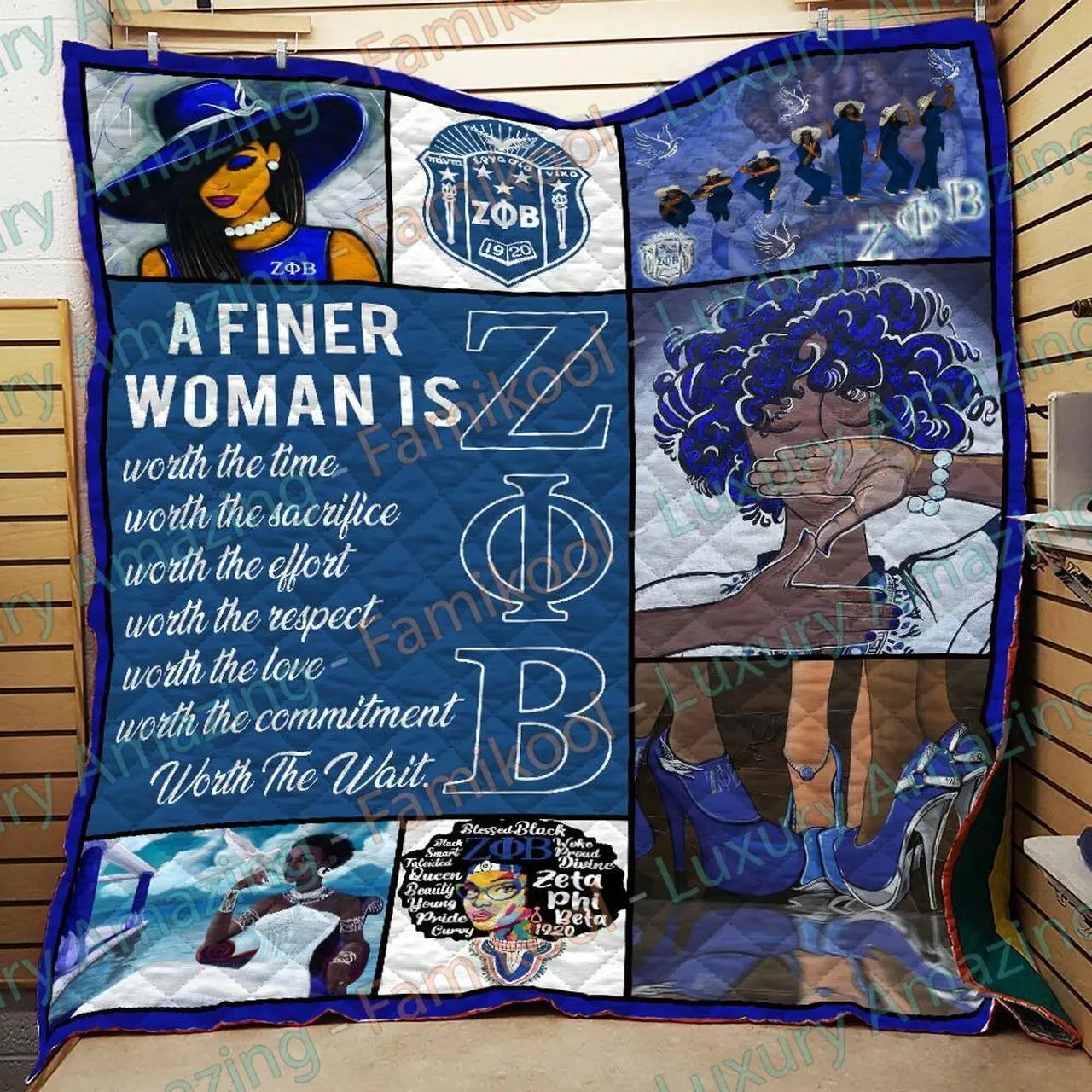 When A Woman Is Zeta Phi Beta Quilt and Home Decor
