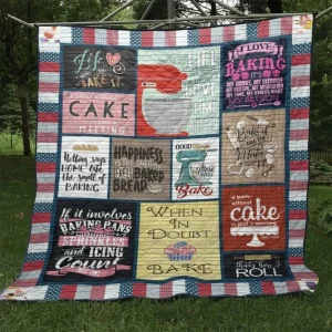 When In Doubt Bake Quilt Blanket No96 Quilt and Home Decor