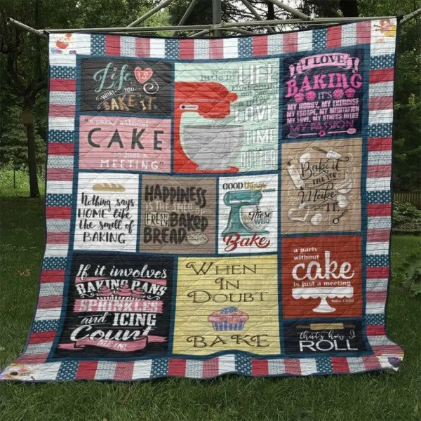 When In Doubt Bake Quilt Blanket No96 Quilt and Home Decor