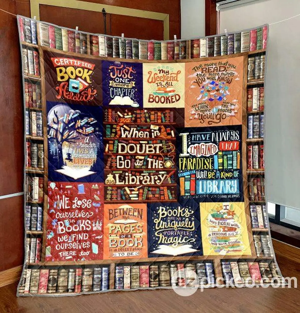 When In Doubt Go To Library Quilt Blanket Yhl3 Quilt and Home Decor