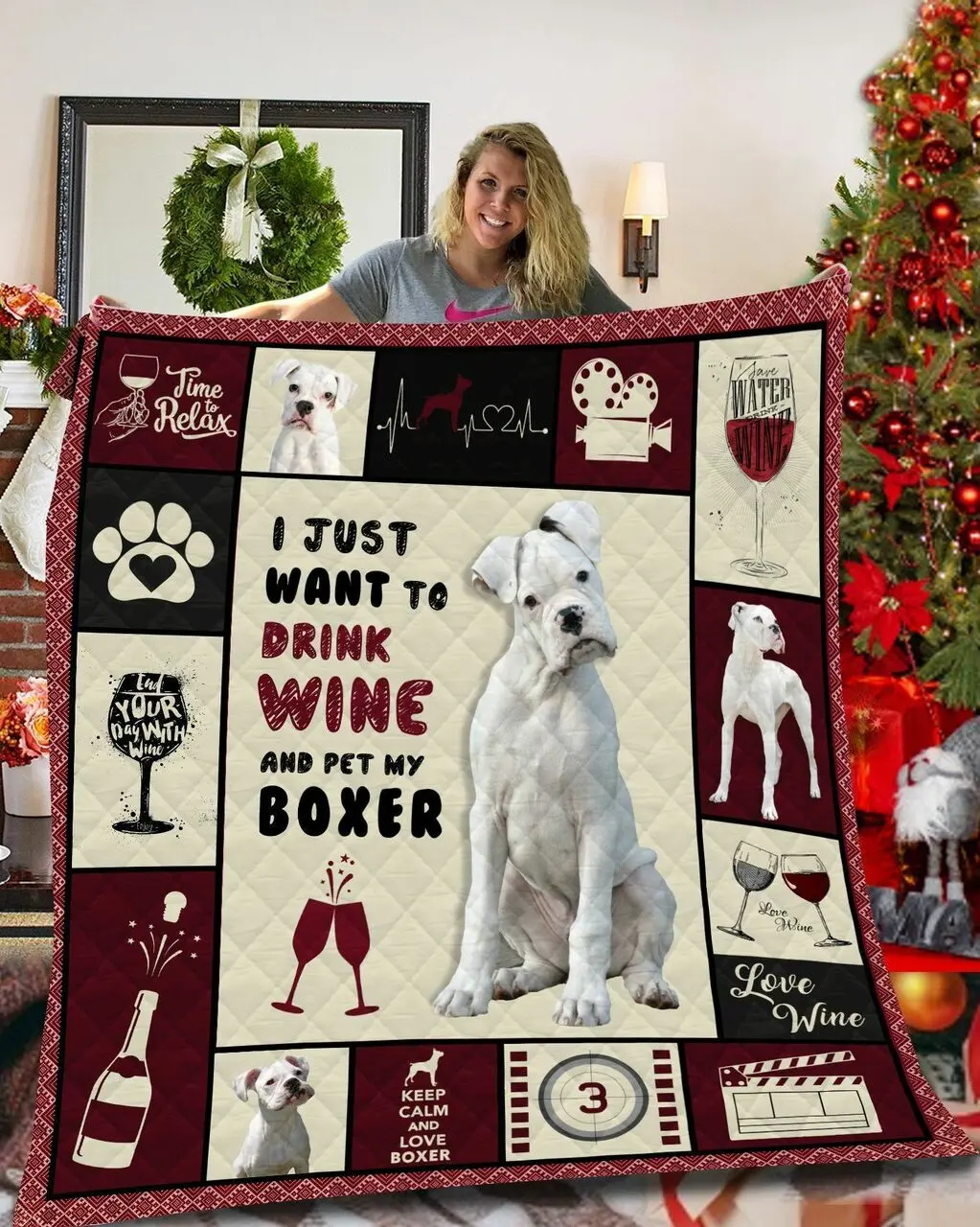 White Boxer Vcb Quilt Derqpi and Home Decor