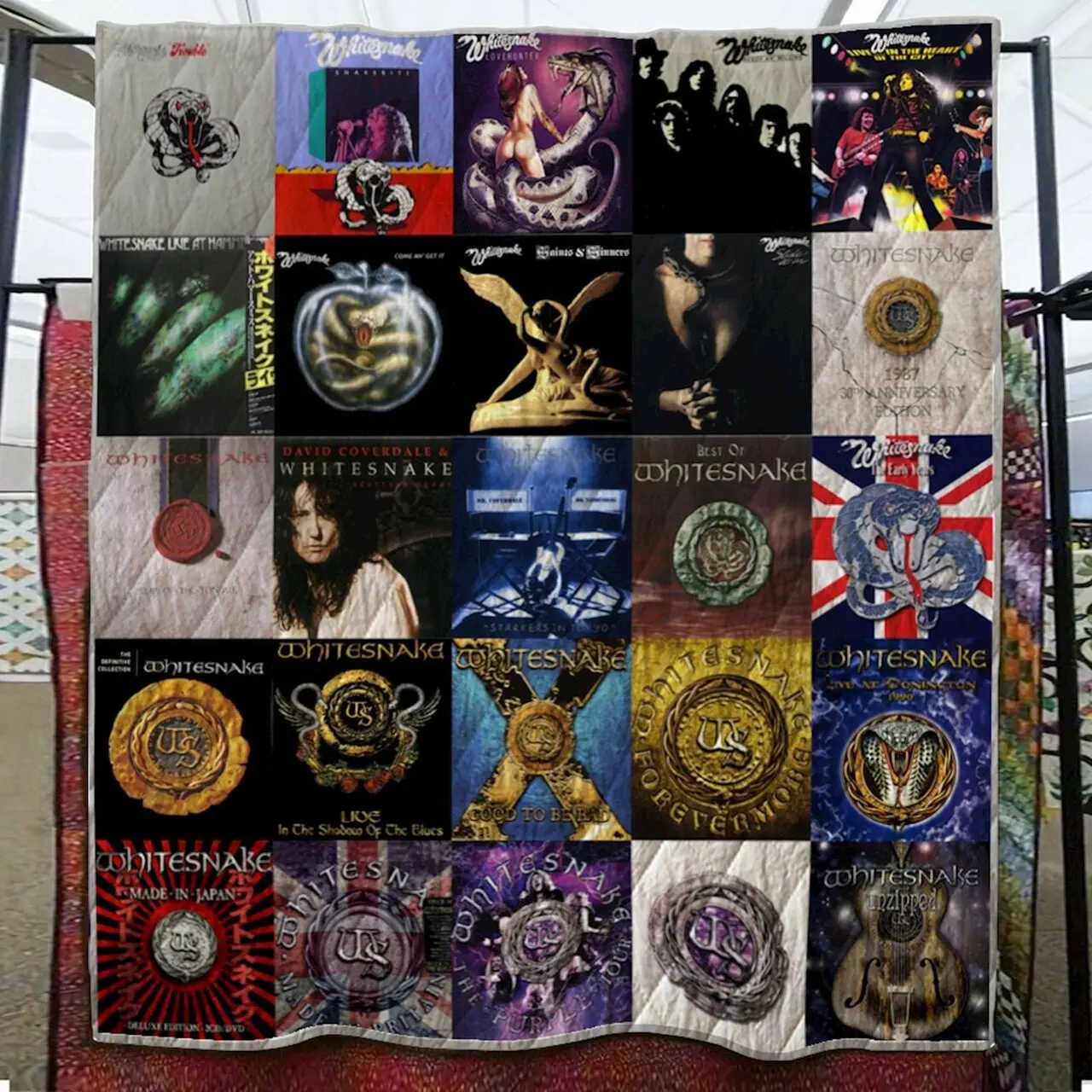 Whitesnake Full Quilt Blanket and Home Decor