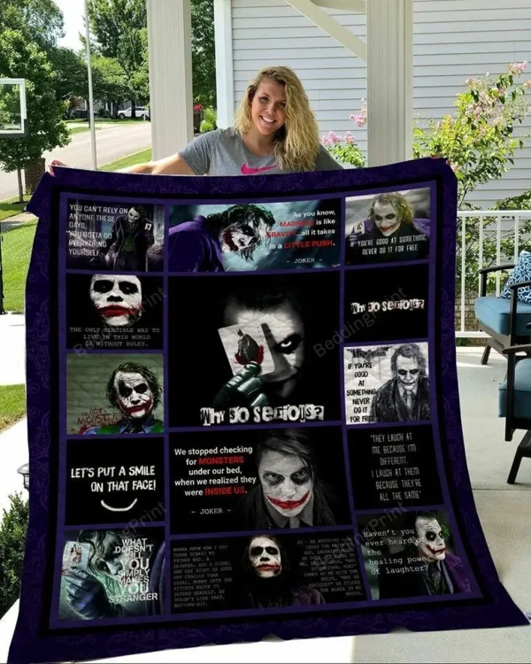 Why So Serious Joker Face Quilt Blanket and Home Decor