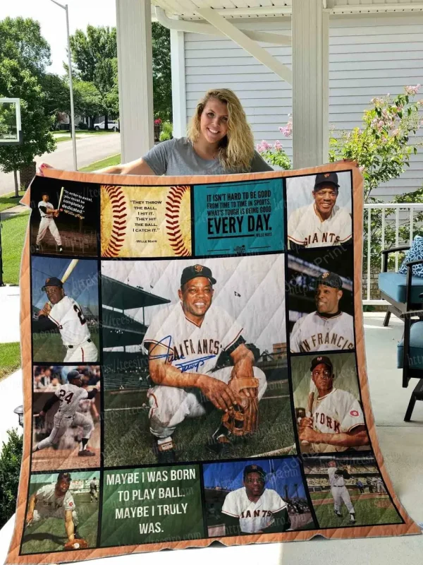 Willie Mays Quilt Blanket 01 and Home Decor