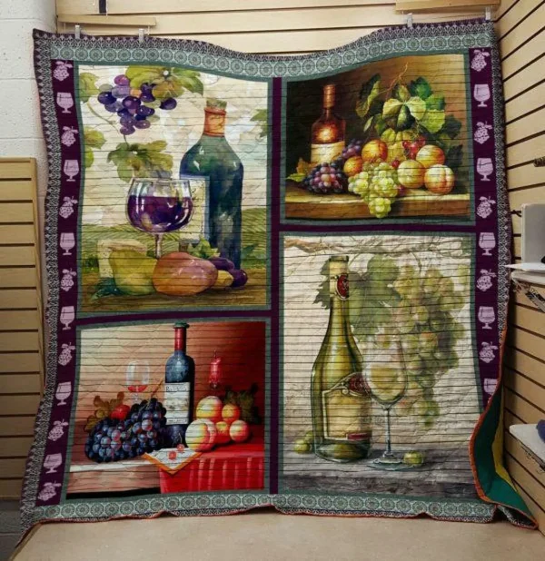 Wine And Grape Quilt V2 and Home Decor