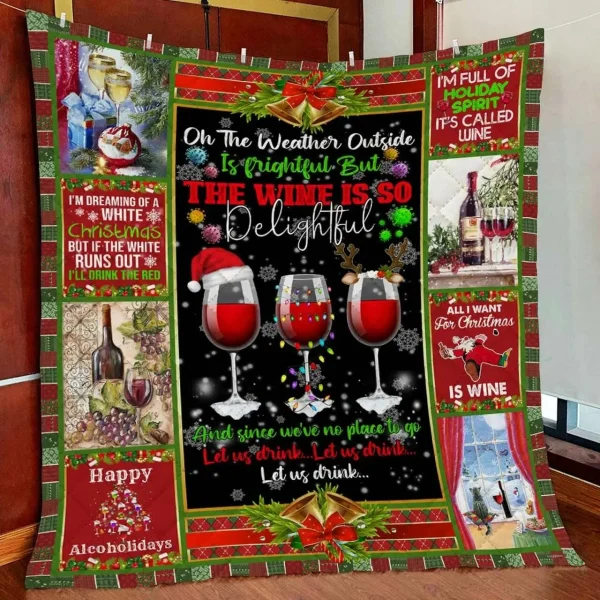 Wine Christmas Dac161107 Quilt Blanket and Home Decor
