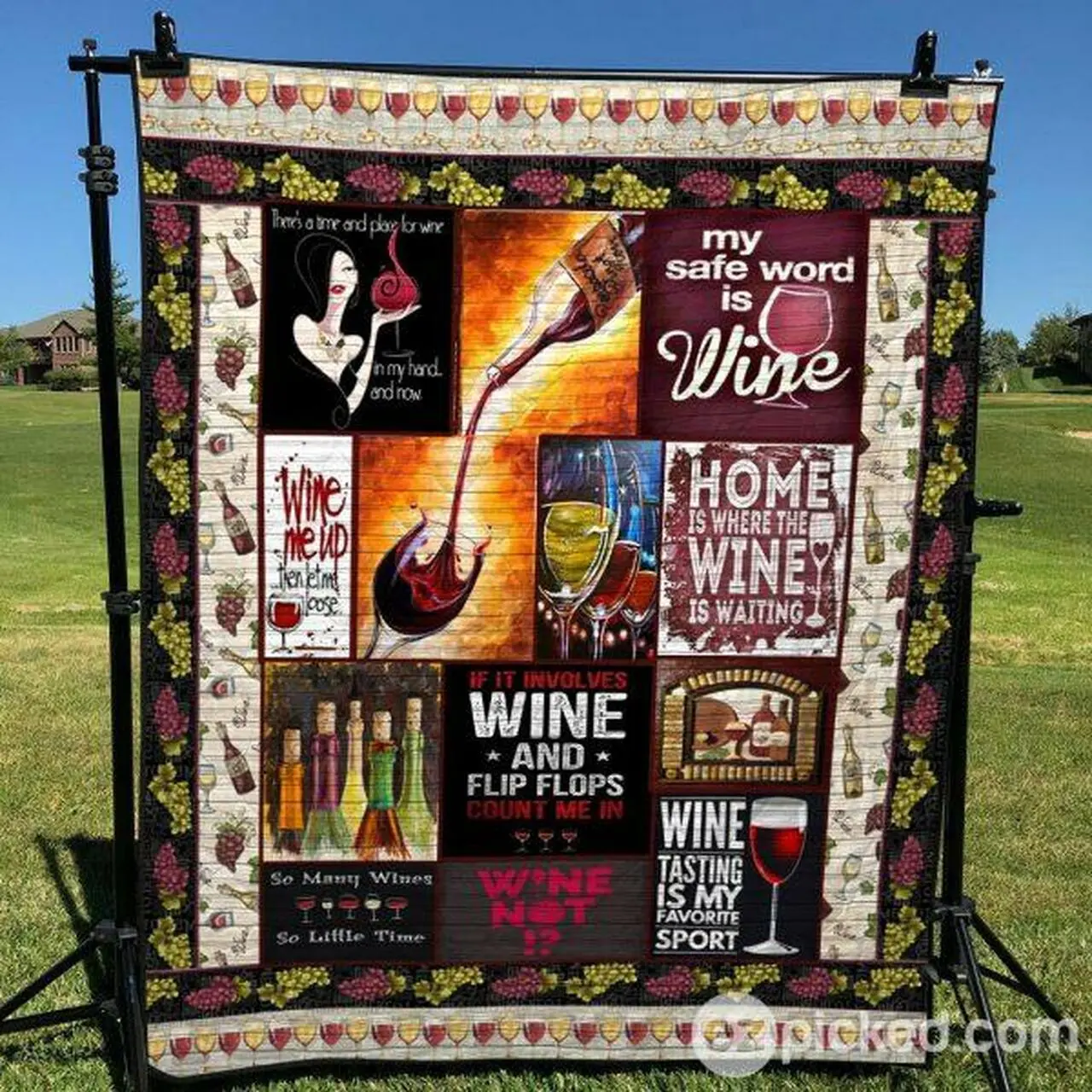 Wine Me Up Quilt Blanket Yct8 Quilt and Home Decor