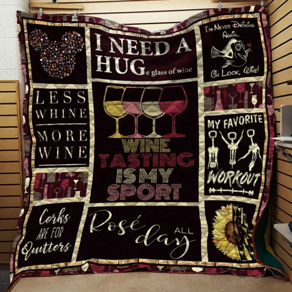 Wine Quote Quilt Blanket Dhc0102401Td and Home Decor