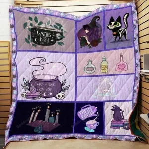 Witch Purple Quilt Blanket and Home Decor