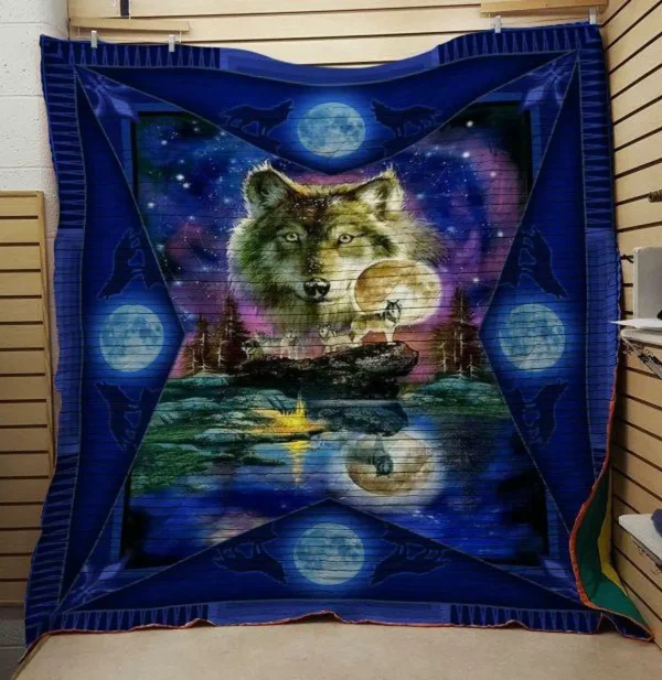 Wolf Galaxy Quilt V1 and Home Decor