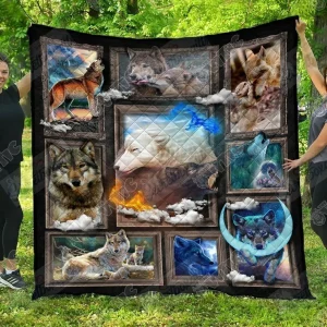Wolf Gs-Cl-Ld0605 Quilt Blanket and Home Decor