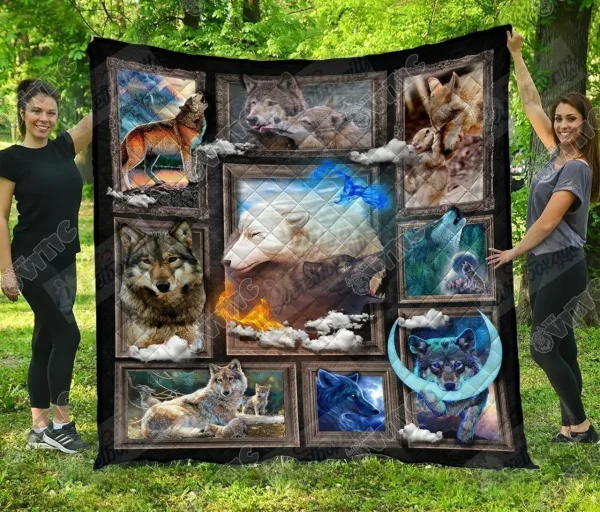 Wolf Gs-Cl-Ld0605 Quilt Blanket and Home Decor