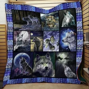 Wolf I Miss You Wolves Quilt Mlx and Home Decor