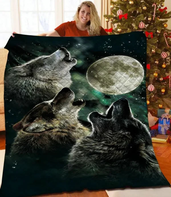 Wolf JFJ15077 3D Customized Quilt 2707 and Home Decor