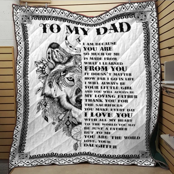 Wolf Love You Daddy LK47 NTTH011298 3D Customized Quilt and Home Decor
