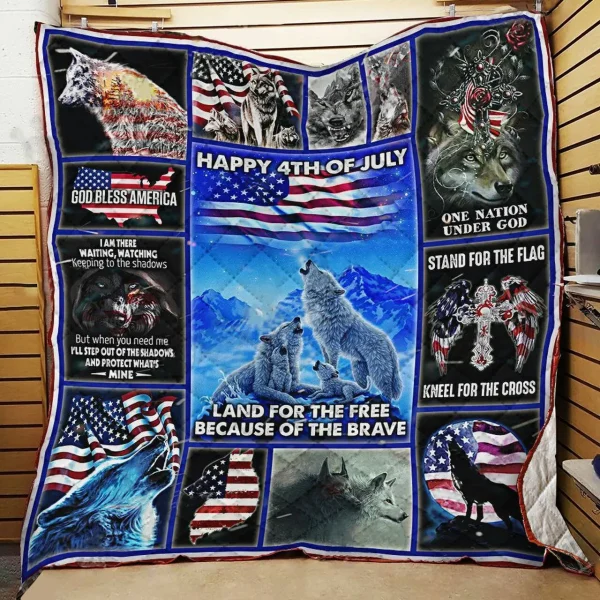 Wolf Pack God Bless America JFJ15040 3D Customized Quilt 2707 and Home Decor