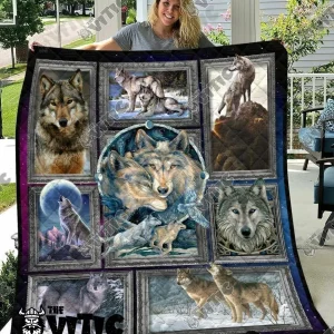 Wolf Quilt Blanket 3505 and Home Decor