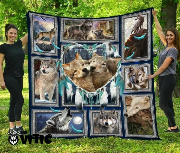 Wolf Quilt Blanket 3538 and Home Decor