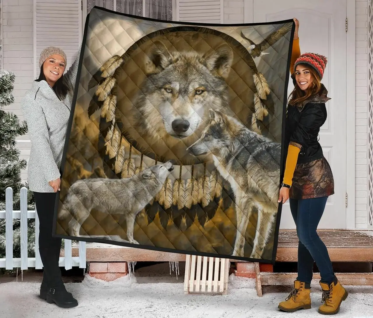 Wolf Quilt Blanket Dhc09121471Dd and Home Decor