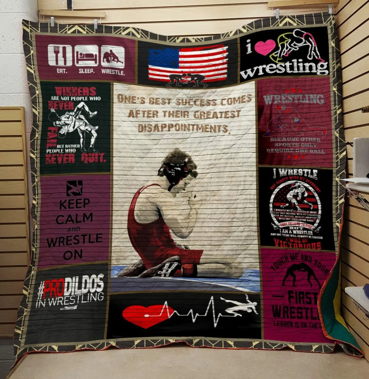 Wrestling Dad Quilt and Home Decor