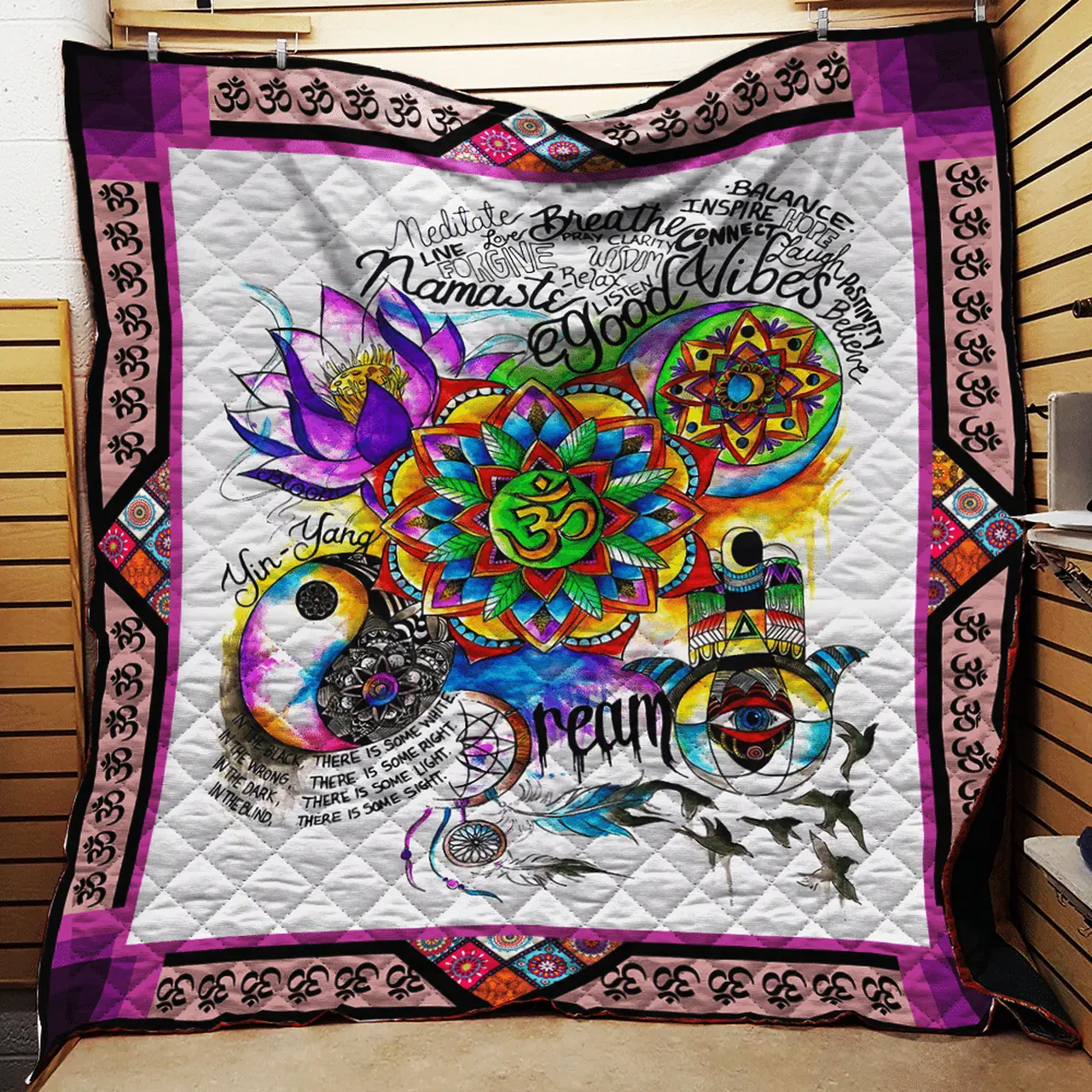 Yoga Art Quilt Blanket Th1707 and Home Decor