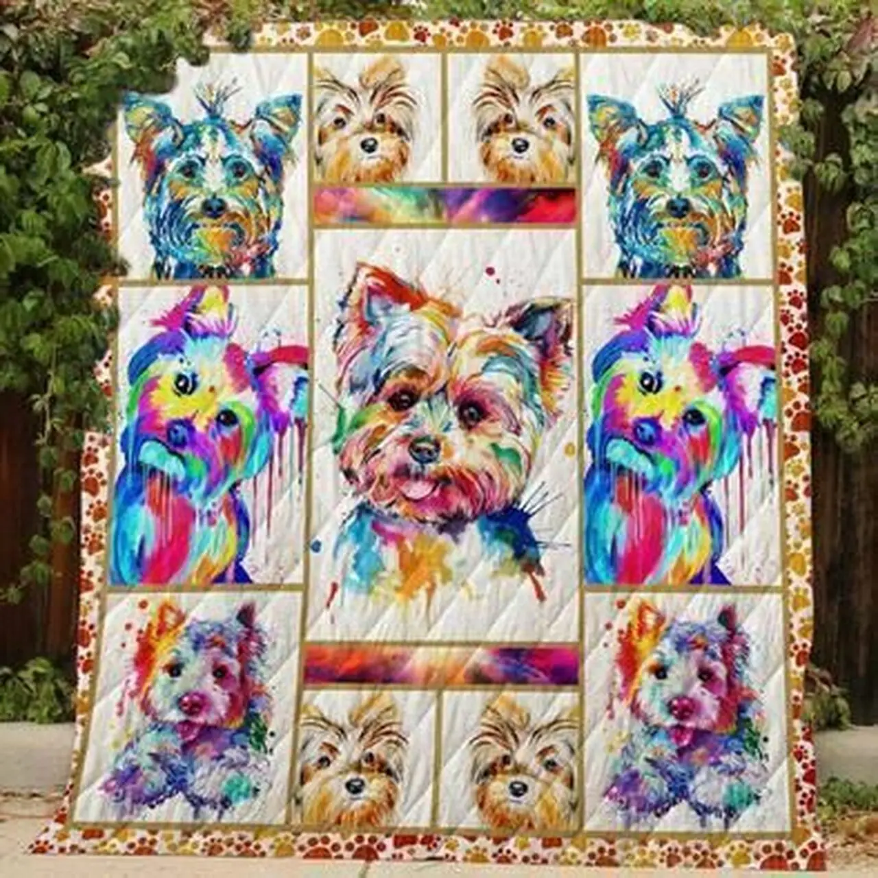 Yorkie Clh2310100Q Quilt Blanket and Home Decor