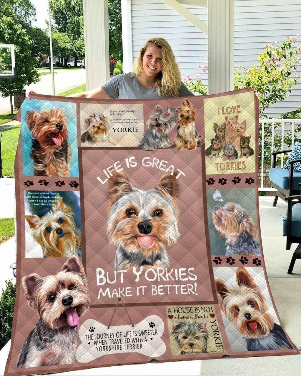 Yorkies Clh0412638Q Quilt Blanket and Home Decor